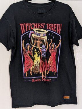 Steven Rhodes Witches Brew Black Magic Coffee T-Shirt Short Sleeve Large Gothic